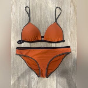 Aerie orange bikini top and bottom